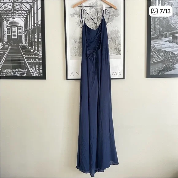 Show Me Your Mumu DressRich Navy Blue Maxi Dress Bridesmaid Godshaw Goddess Gown - Picture 2 of 8